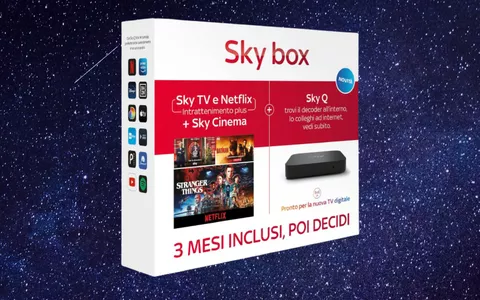 Sky Box con 3 mesi di Sky TV, Sky Cinema e Neflix a 20,94 euro