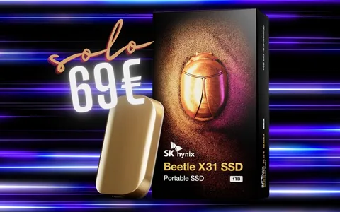 SSD portatile da 1TB elegante con velocità fino a 1050MB/s a soli 69€