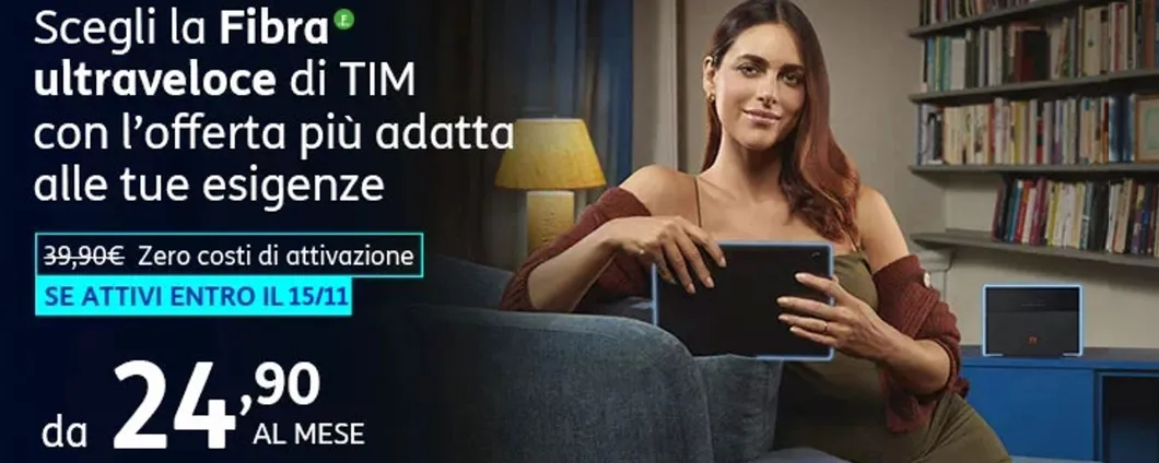 TIM WiFi Power Smart: FIBRA scontata a 24,90€, SOLO ONLINE