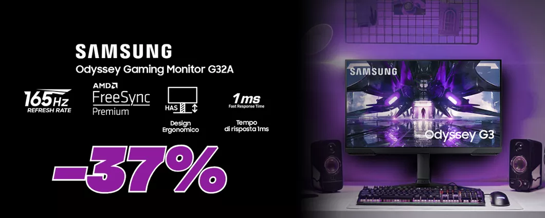 PAZZESCO monitor da gaming Samsung scontato del 37% su Amazon