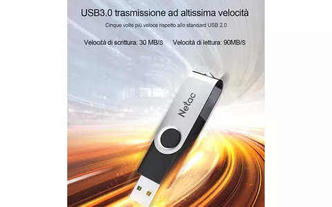 Chiavetta USB NETAC da 64 GB a meno di 8 euro su Amazon