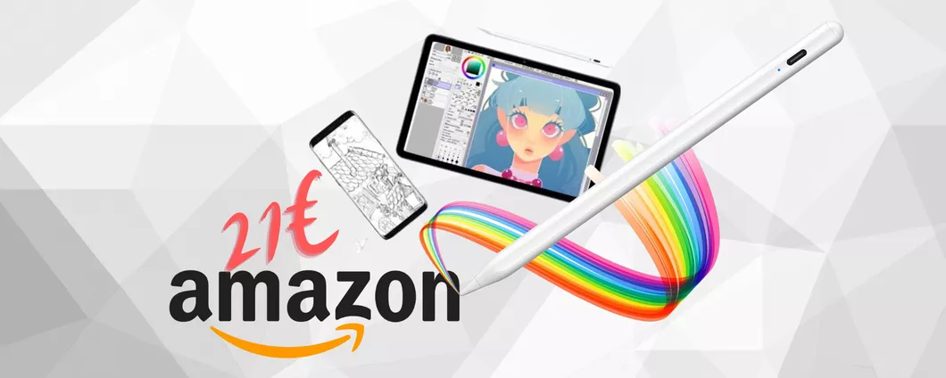 Penna touch magnetica per tablet e smartphone a 21€ su Amazon