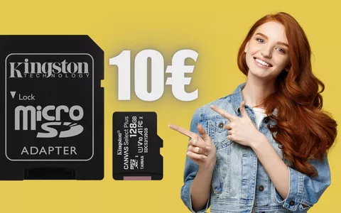 Scheda microSD Kingston da 128GB con adattatore a 10€, WOW