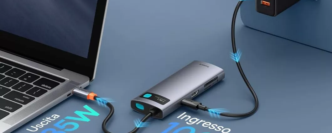Hub USB C con adattatore HDMI 4K e ricarica PD 100W per Apple e Samsung in promo su Amazon