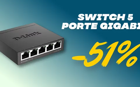 D-Link switch 5 porte Gigabit: BOMBA Amazon con SCONTO 51%