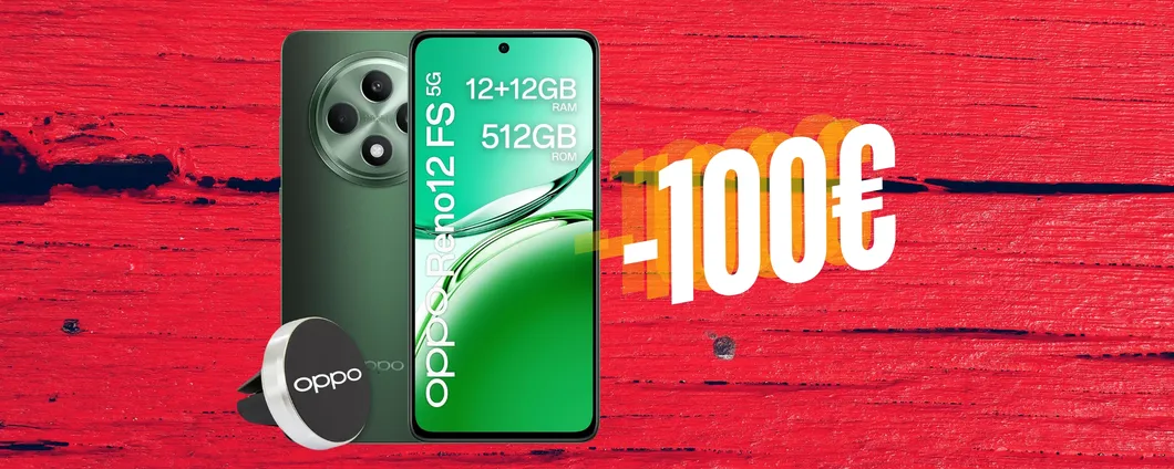 OPPO Reno12 FS 5G (12/512GB) in 5 rate da 60€ senza interessi