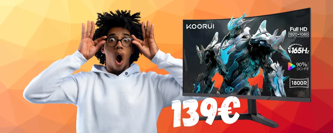 Monitor Gaming curvo da 24 pollici e 165 Hz a 139€, SPETTACOLO