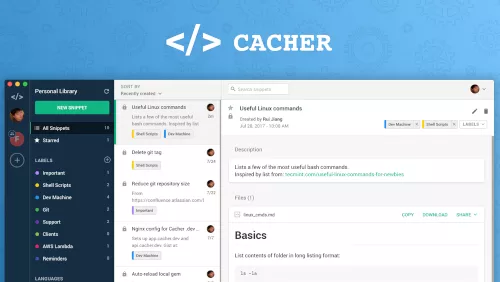 Cacher: code snippet organizer