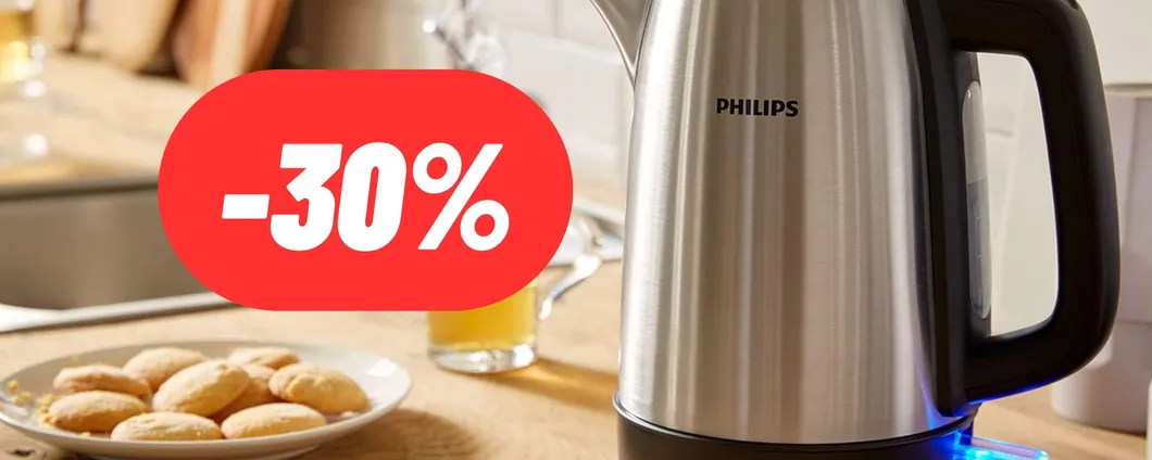 Bollitore Philips in acciaio Inox al 30% di sconto su Amazon
