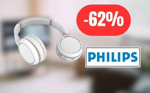 Cuffie Philips: qualità audio al top e batteria infinita al 62% di sconto