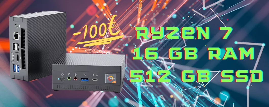 NiPoGi: mini PC ESPLOSIVO con Ryzen 7 in SCONTO di 100€