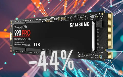 Samsung 990 PRO: SSD NVMe M.2 da 1TB ad altissima velocità al 44% in meno