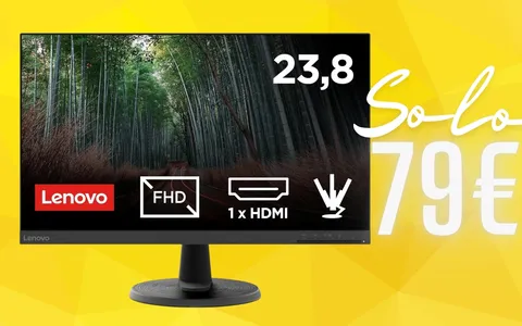 Monitor Lenovo da 23,8 pollici: design elegante e prestazioni FHD a soli 79€