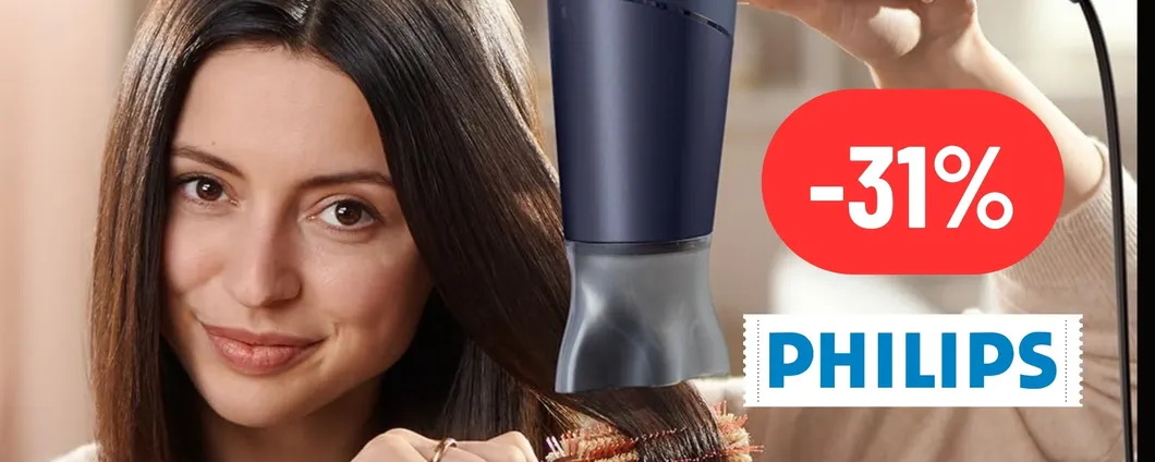 CAPELLI ASCIUTTI IN UN ATTIMO con il Phon Philips al 31% di SCONTO