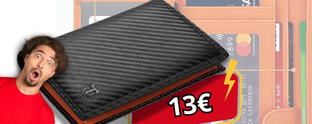 Portafoglio con blocco RFID su carte di credito: sicurezza a soli 13€ su Amazon!