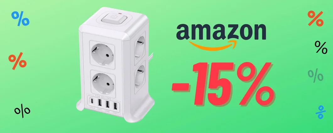 Ciabatta con PRESE MULTIPLE e PORTE USB da oggi in OFFERTA!