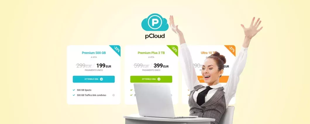 Pagamento unico, spazio a vita per sempre: l’offerta con sconti di pCloud