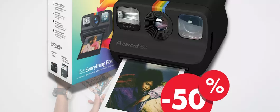 Vivi, scatta e STAMPA: Polaroid Go Black OGGI AL 50% in meno costa POCHISSIMO!