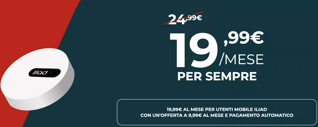 Iliad Box: solo 19,99 euro al mese per la fibra illimitata