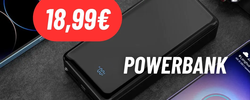 Powerbank da 24.000mAh con USB-C a 18,99€: OFFERTISSIMA AMAZON OUTLET