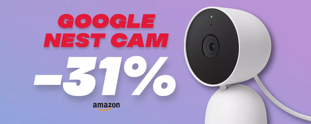 Google Nest Cam: la videocamera di sicurezza è scontata del 31% su Amazon