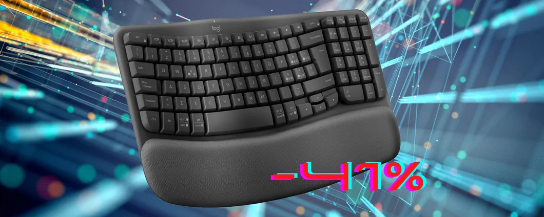 Logitech Wave Keys: tastiera wireless con supporto per polsi al 41% in meno