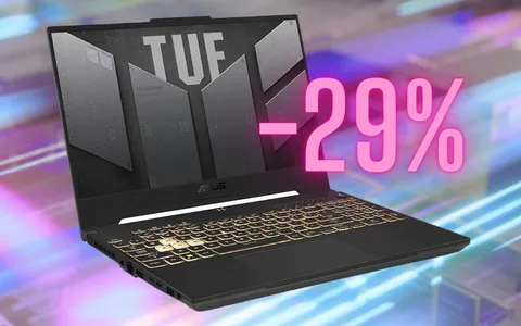 Notebook ASUS TUF F15 con Intel Core i7 e GeForce RTX 4060 ora al 29%