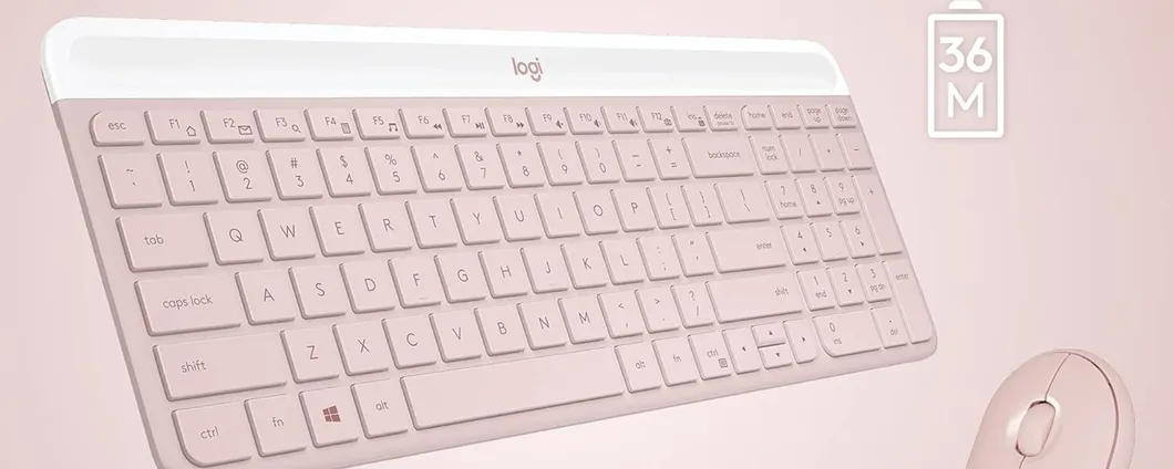 KIT Logitech MK470 con Tastiera slim e mouse Wireless in promo del 24% su Amazon
