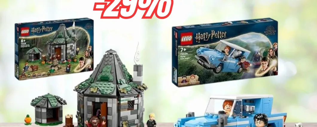 Doppio SET LEGO a tema Harry Potter: auto volante e capanna di Hagrid ad un PREZZO SUPER