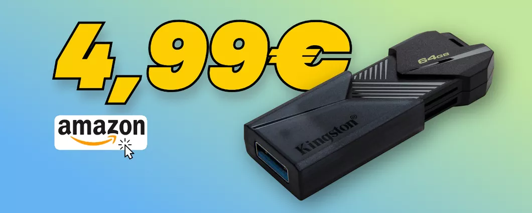 Penna USB 64GB Kingston: solo 4,99€ su Amazon, ed è subito SHOCK