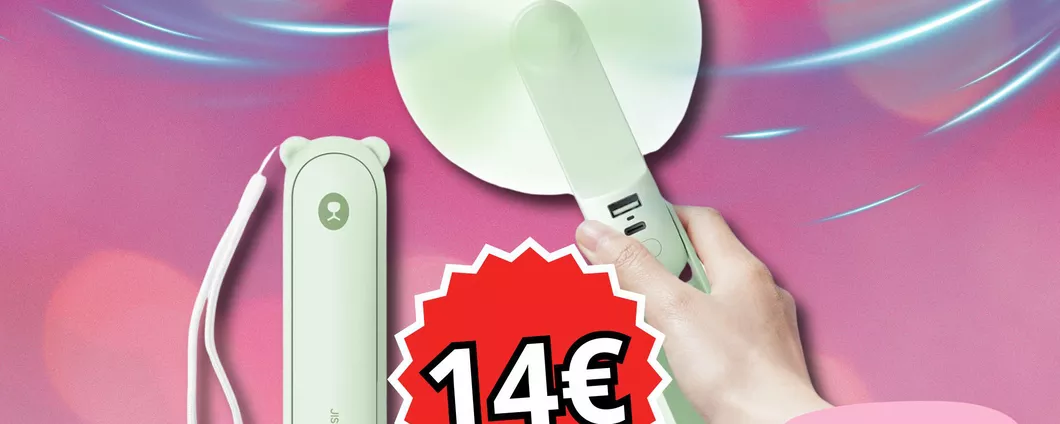 SOLO 14€ per il VENTILATORE PORTATILE incluso di PowerBank per ricaricare il telefono!