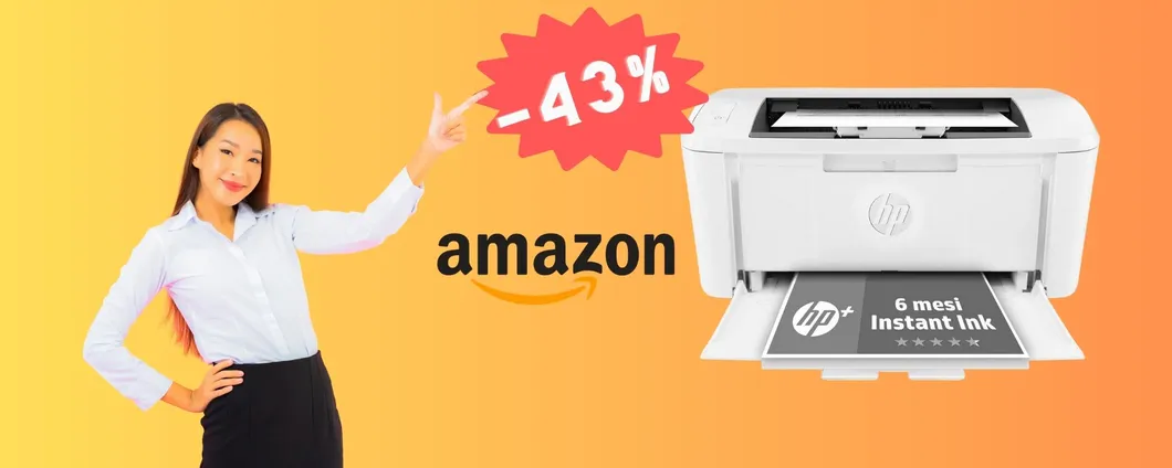 HP LaserJet: stampante laser con 6 mesi di Toner incluso al 43%