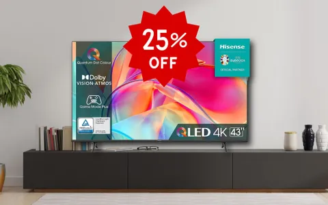OFFERTISSIMA: Televisore Hisense QLED 4K da 43 pollici oggi COSTA MENO CHE MAI!