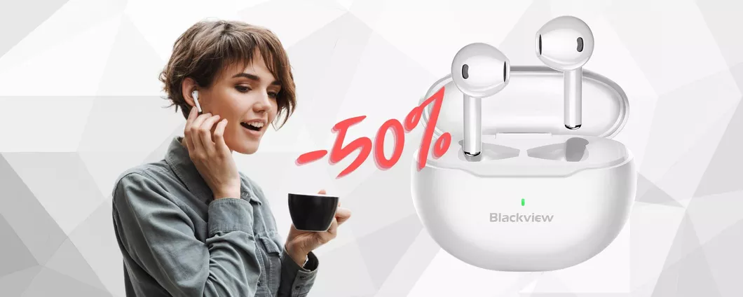 Blackview AirBuds 6: auricolari Bluetooth al 50% su Amazon