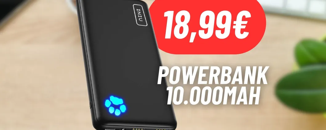 Powerbank da 10.000mAh in DOPPIO SCONTO (33%+5%) per avere lo smartphone SEMPRE CARICO