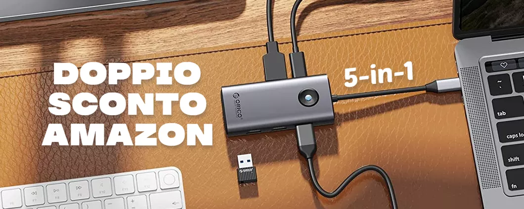L'Hub USB-C 5-in-1 risolve tutti i problemi di connettività: doppio sconto Amazon
