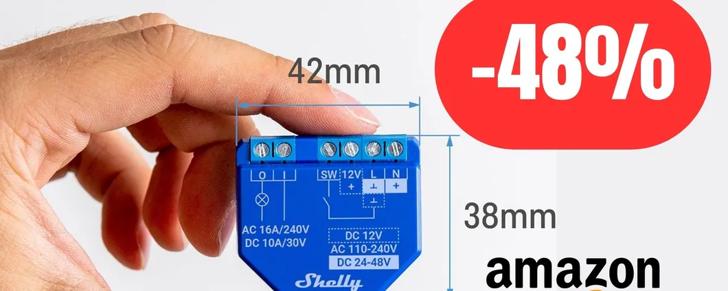 Interruttore intelligente senza hub: Shelly Plus 1 per un controllo remoto facile e veloce (-48%)