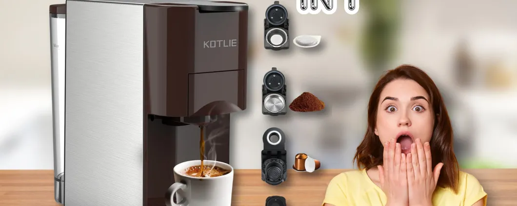 UNICA Macchina del caffè 4 IN 1 con compatibilità per ogni capsula e cialda!