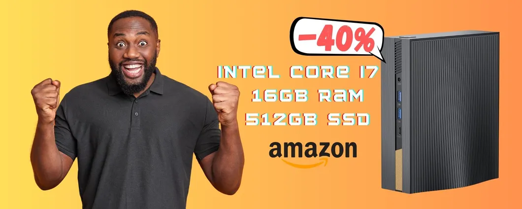 Mini PC POTENTISSIMO con Intel Core i7 al 40% in MENO