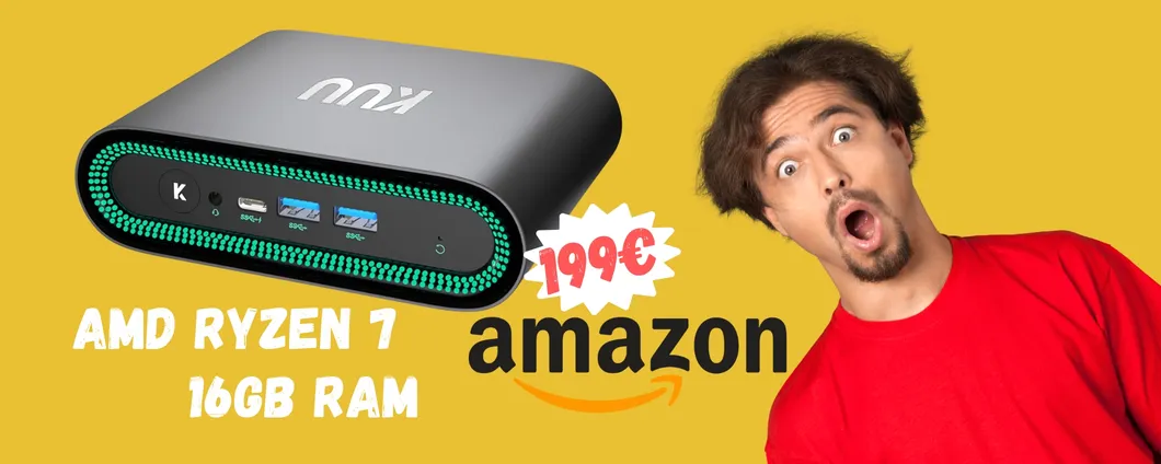 MENO di 200€ per questo mini PC con Ryzen 7 e 16GB di RAM