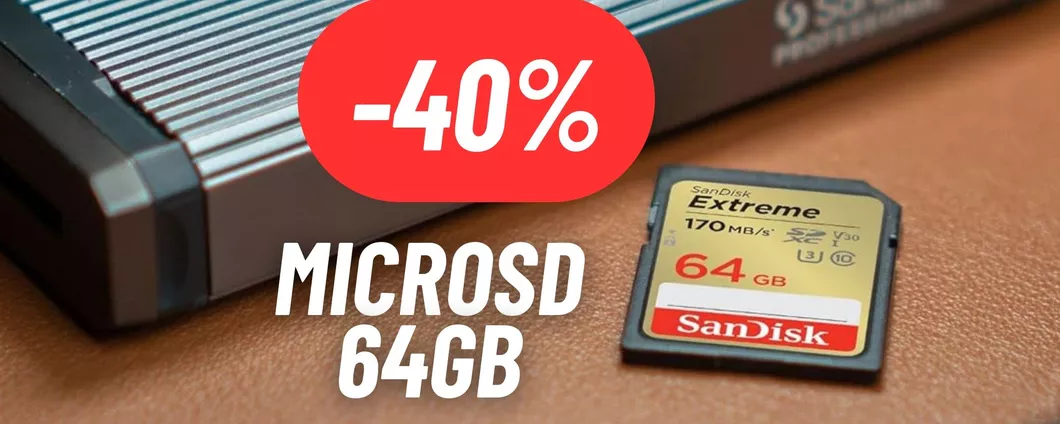 microSD SanDisk da 64GB a 13,99€ con il MEGA SCONTO Amazon