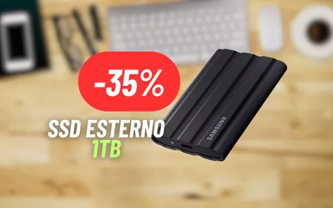 1TB di storage sempre a disposizione con l'SSD Samsung esterno al 35% di sconto
