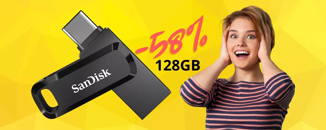 SanDisk: chiavetta USB da 128GB per smartphone e PC a 19€