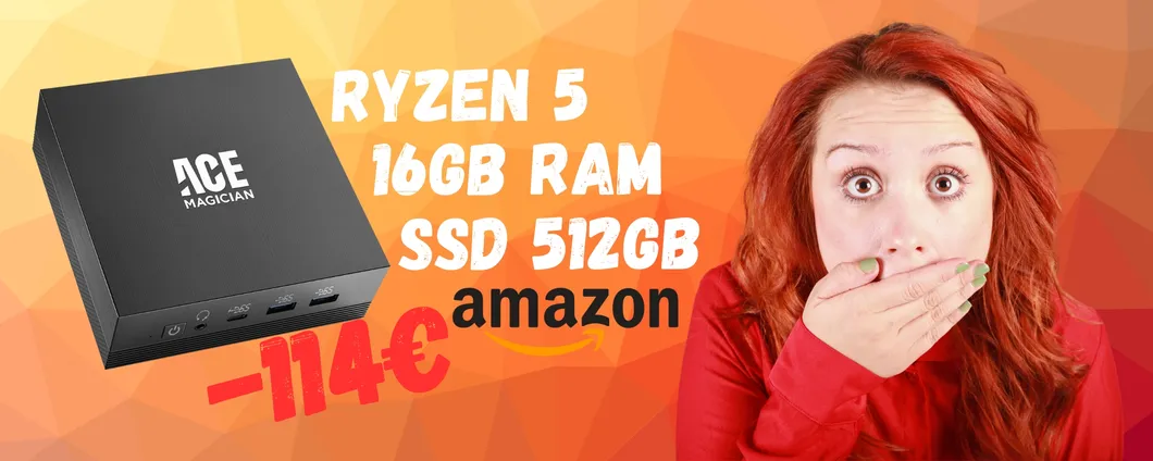 Mini PC BESTIALE: Ryzen 5 16GB di RAM e SSD da 512GB (-114€)