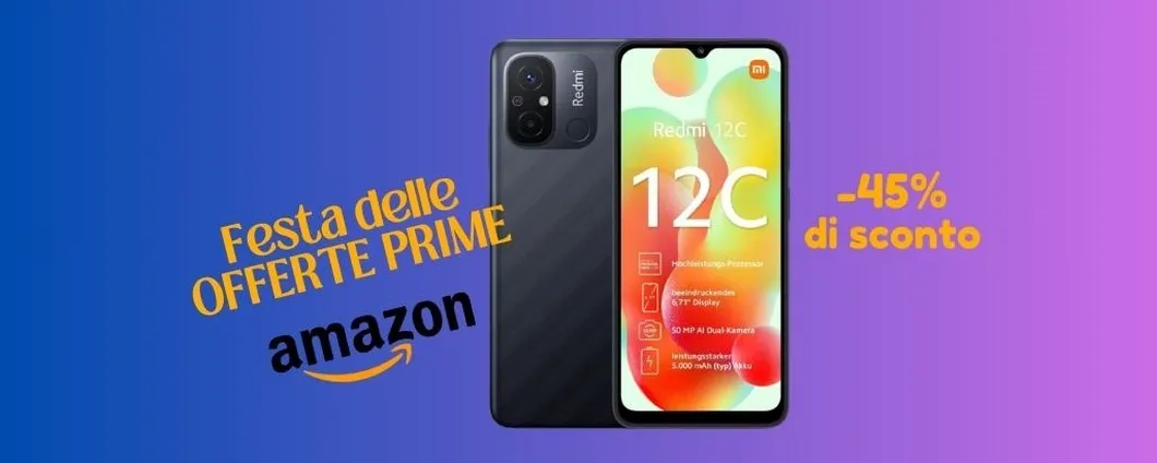 MEGA SCONTI per la Festa delle Offerte Prime, il Redmi 12C è SCONTATO del 45%!