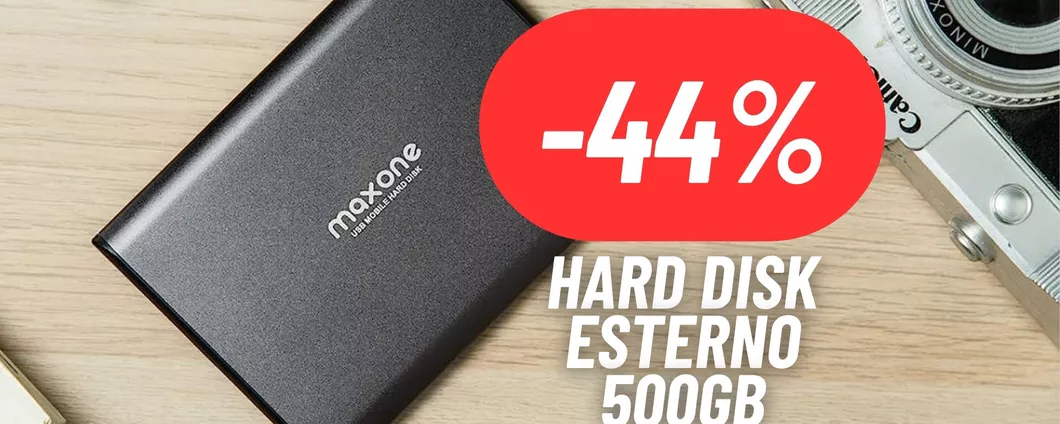Hard Disk Esterno da 500GB Portatile al 44% DI SCONTO su Amazon