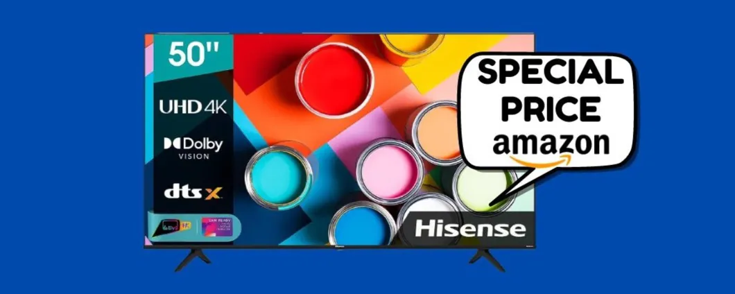 Televisore Hisense da 50 pollici OGGI IN OFFERTA su Amazon