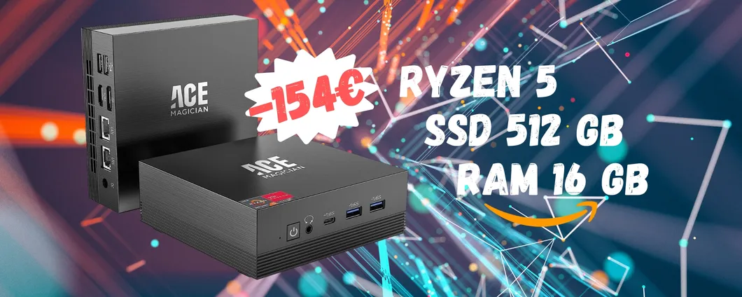 Mini PC che monta Ryzen 5, 16GB/512GB in sconto GIGANTE (-154€)