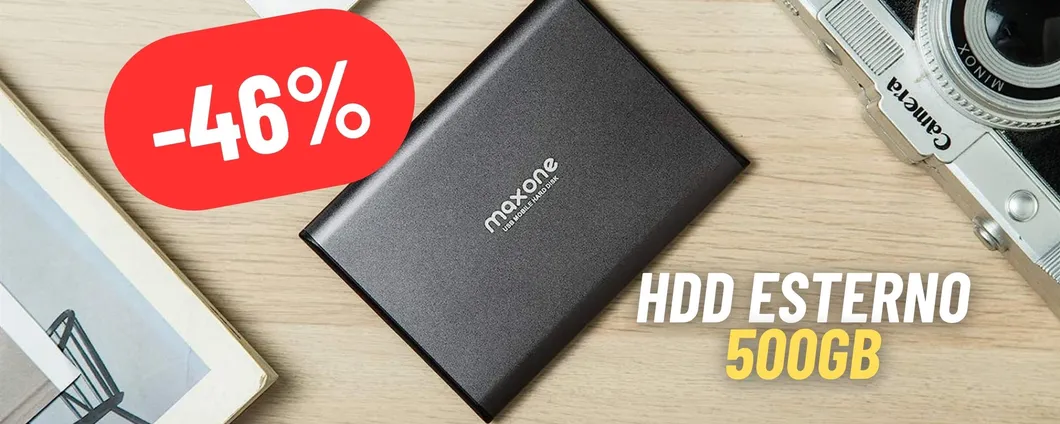 Sconto imperdibile del 46% sull'Hard Disk Esterno da 500GB