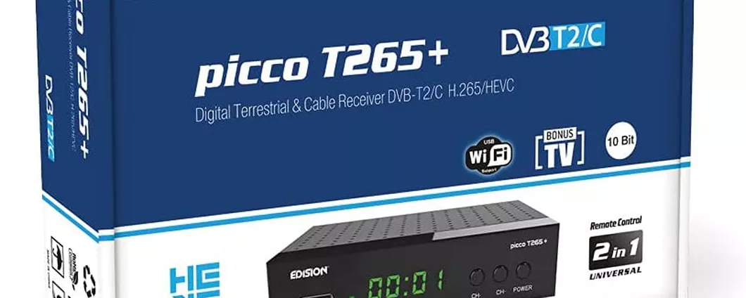 Decoder per il digitale terrestre PICCO T265+: prezzo FOLLE Amazon (23€)